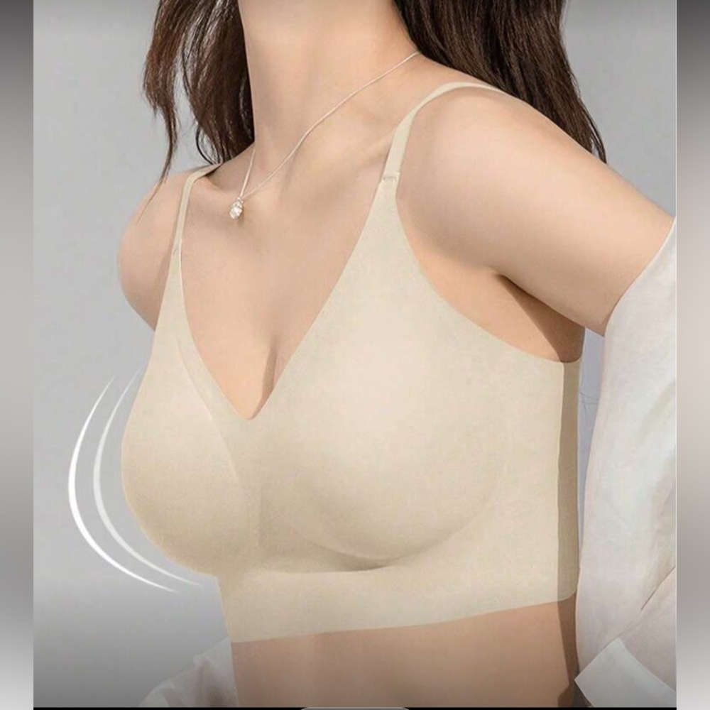 Women's Apricot Seamless Wireless Removable Padding Bralette - Picture 7 of 8